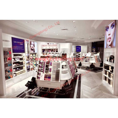Luxury Custom Perfume Showcase Shelving Boutique Cosmetic Display Wall Cabinet with LED Lighting