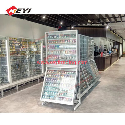 TCG pokemoon Sports Trading Card Floor Standing Display Rack Metal Acrylic Display Frame Rack for Standard Cards with lock
