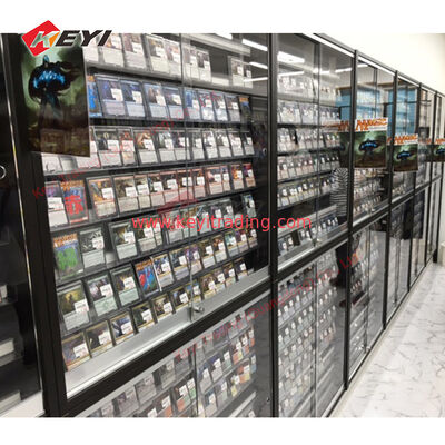 Graded Sports Card Display Case Baseball Card Display with Clear View Lockable Cabinet for Basketball Collectible Trading Card