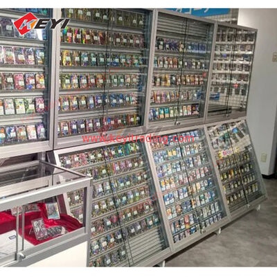 Premium Graded Cards Display Frame Case FloorStanding Metal Acrylic Rails Trading Card Display Single Card Showcase