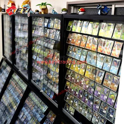 Custom Transparent TCG Cards Frames Clear Card Stands Metal Floor Standing Trading Card Display Case For Pokémon