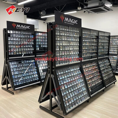 Retail Store Acrylic Graded Card Display Stand Collectible Lockable Sports Card Display Wall Trading Card Display Stand TCG CGC Pokemon Cards