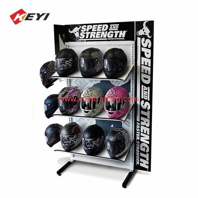 Custom Retail POS Floor Stand Hanging Motorcycle Helmet Display Rack