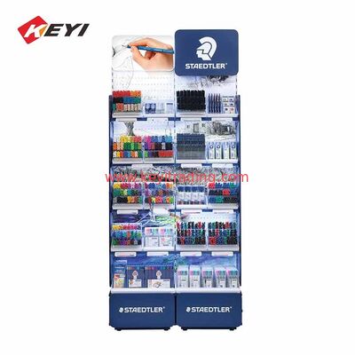 Custom Supermarket Large Capacity metal pegboard stand pen display rack