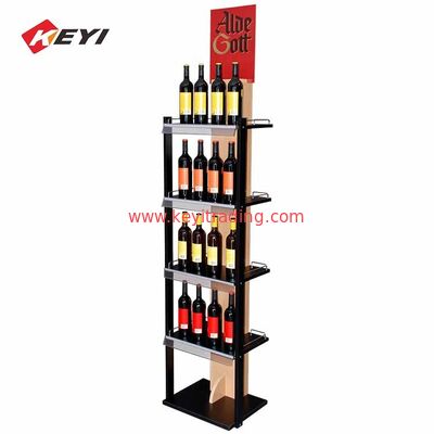 Modern Popular Floor Wood Shelf Red Wine Bottle Display Rack For Sale