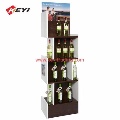 Modern Popular Floor Wood Shelf Red Wine Bottle Display Rack For Sale
