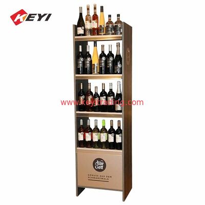 Modern Popular Floor Wood Shelf Red Wine Bottle Display Rack For Sale