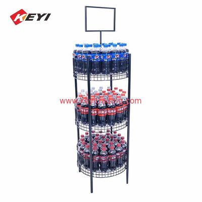 Supermarket Metal Hanging Mineral Water Bottle Display Stand Rack