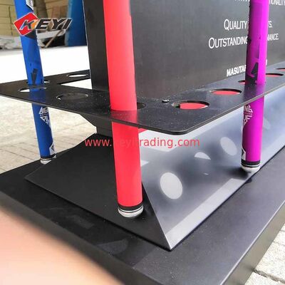 Custom Graphics And Black Metal 24 Fishing Rod Display Stand For Sale