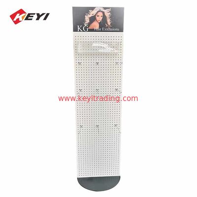 Upright Metal Plate Stand Retail Pegboard Display Shelf Hair Bundle Display Rack