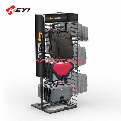 Factory Custom Floor Metal Hanging School Bag Display Rack For Retail