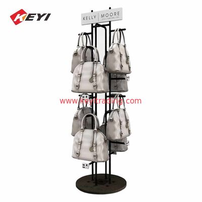 Floor Standing Rotating Bag Display Stand Hanging Handbag Display Rack