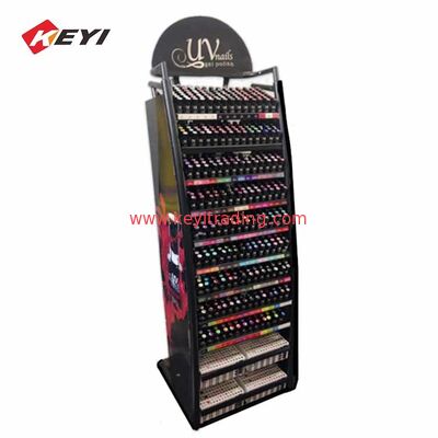 Floor Standing Metal Gel Nail Polish Display Stand with Shelves