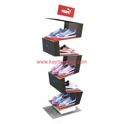 Made In China OEM Black Powder Coating Metal 4 Shoe Stand Display