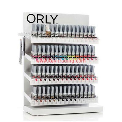 Modern Fashion Countertop White Metal Nail Polish Display - 3 Shelves