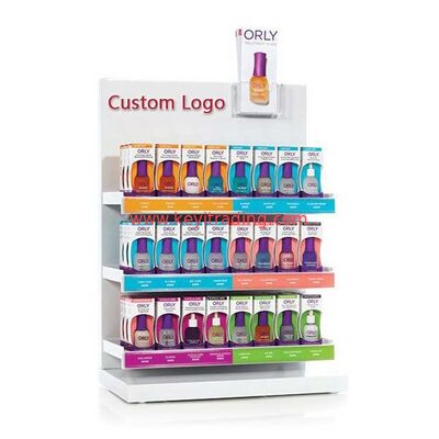 Modern Fashion Countertop White Metal Nail Polish Display - 3 Shelves