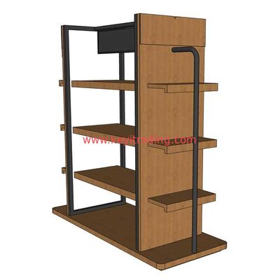 Custom Logo Modern Fashion Metal Frame And Wood Shoes Display Rack