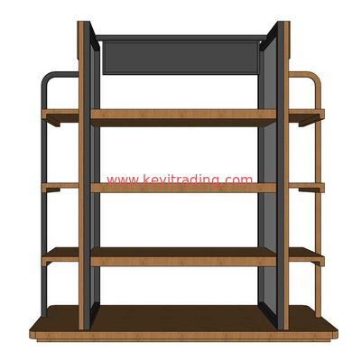 Custom Logo Modern Fashion Metal Frame And Wood Shoes Display Rack