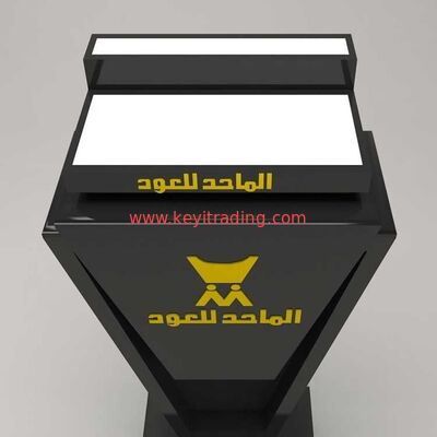 Freestanding Luxury Wooden Perfume Display Stand With Led Light
