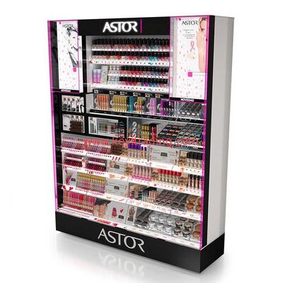 Custom Cosmetic Store Furniture Shop Fitting Cosmetic Display Cabinet With Led Light