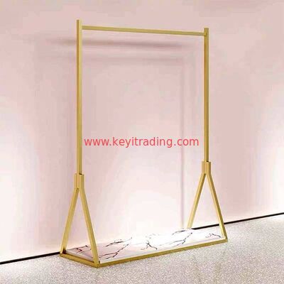 Custom Retail Store Gold Clothing Display Rack For T-Shirt Dress