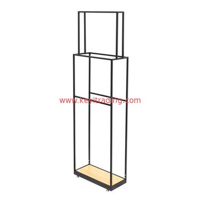 Customized Floor Standing Matte Black Metal Scarf Display Stand