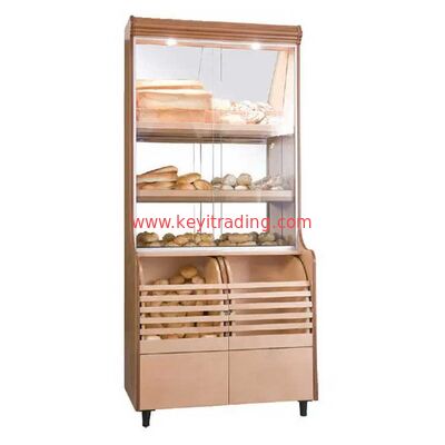 Bakery Freestanding Metal And Wood Bread Rack Bread Display Shelves