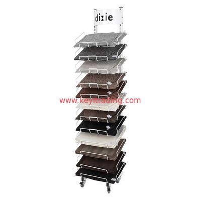 White Powder Coating Floor Standing Metal Placemat Display Rack