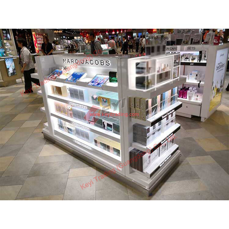retail store wooden display shelving gondola for customized supermarket equipment beauty salon studio cosmetic display