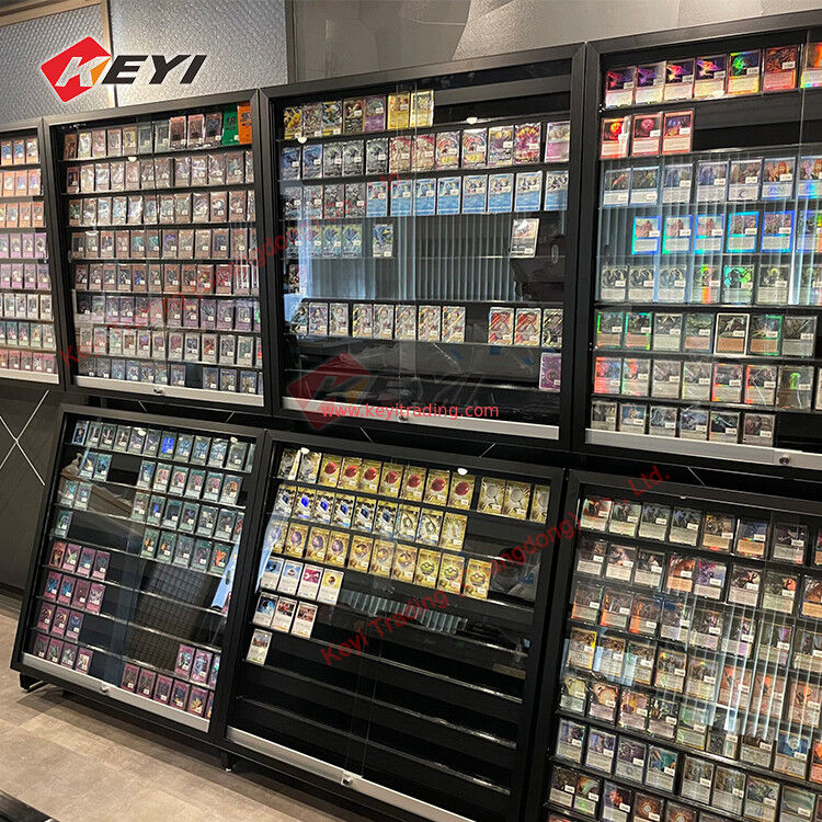 Graded Sports Card Display Case Baseball Card Display with Clear View Lockable Cabinet for Basketball Collectible Trading Card