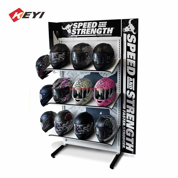 Custom Retail Metal Motorcycle Helmet Rack Football Helmet Display Stand